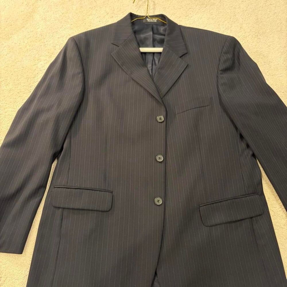 Andrew Fezza Men's Black Wool 2-piece Suit